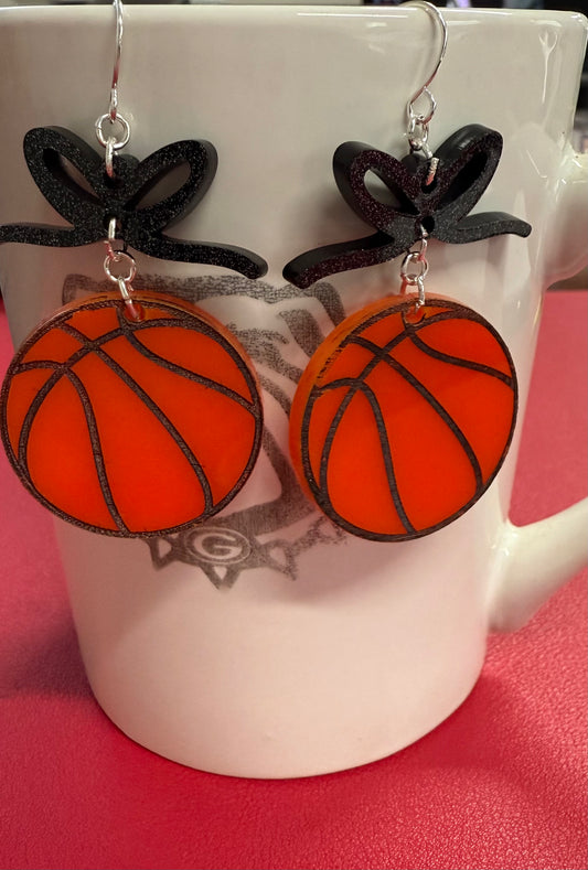 Basketball Bow Earrings