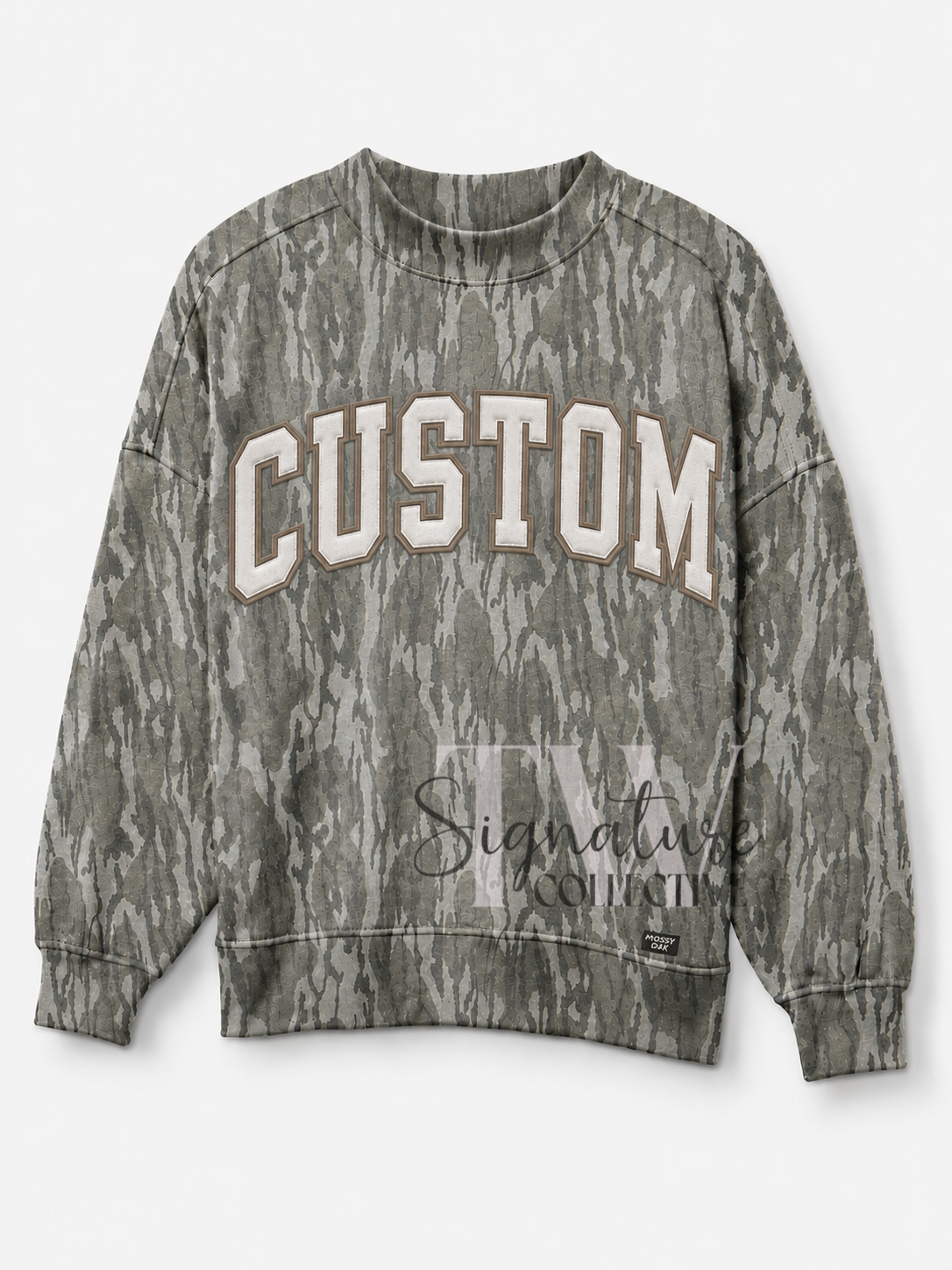 PREORDER!! Mossy Oak Bottomland applique mock neck sweatshirt