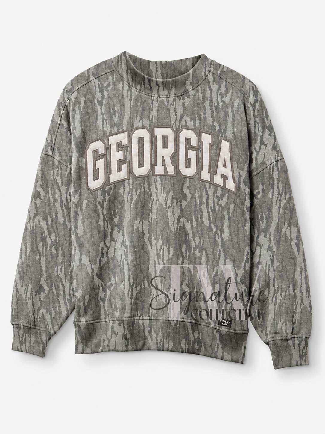 PREORDER!! Mossy Oak Bottomland applique mock neck sweatshirt