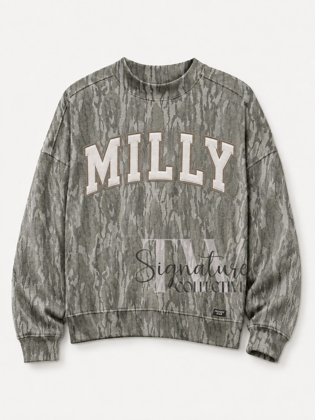 PREORDER!! Mossy Oak Bottomland applique mock neck sweatshirt