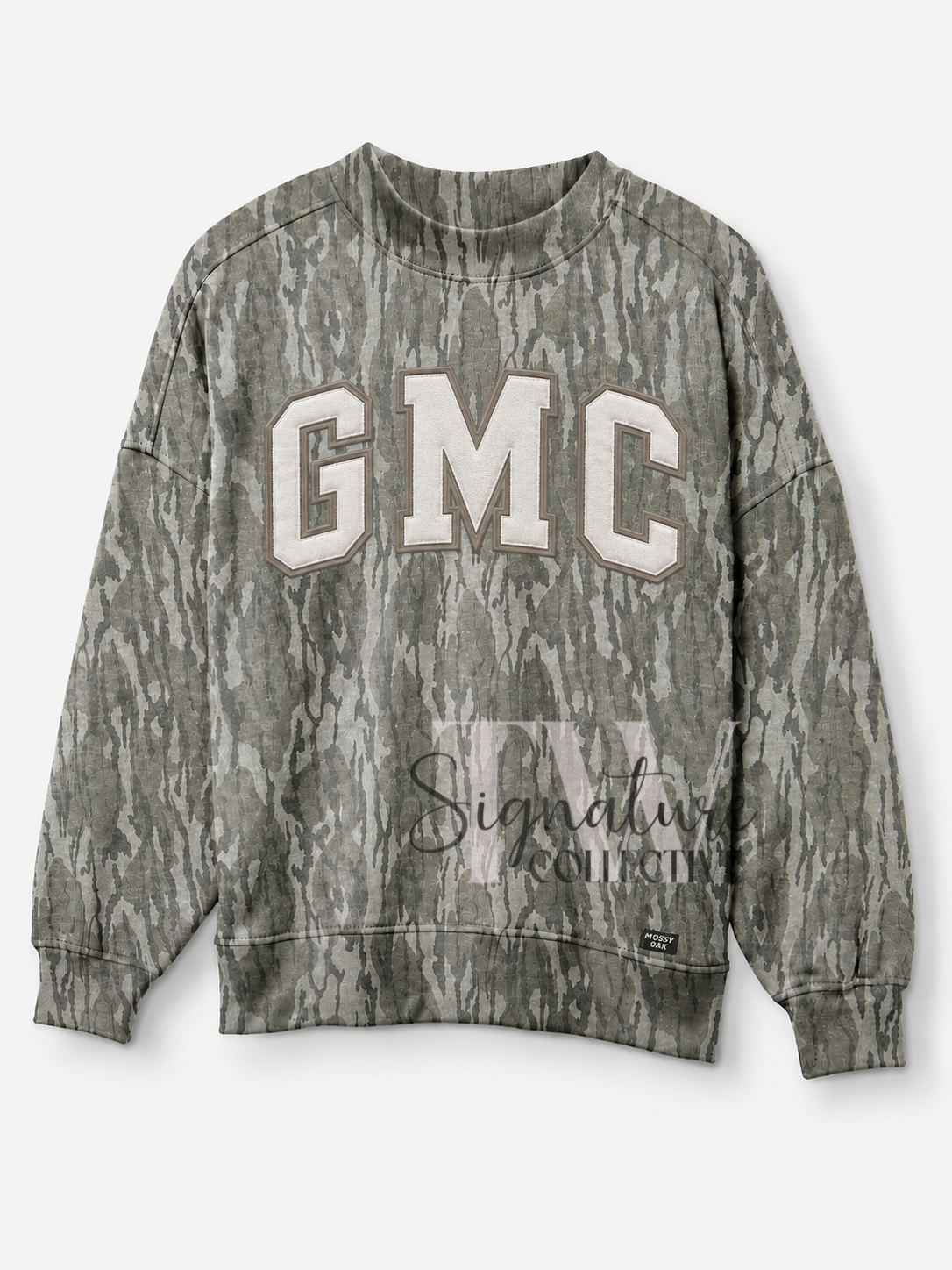 PREORDER!! Mossy Oak Bottomland applique mock neck sweatshirt